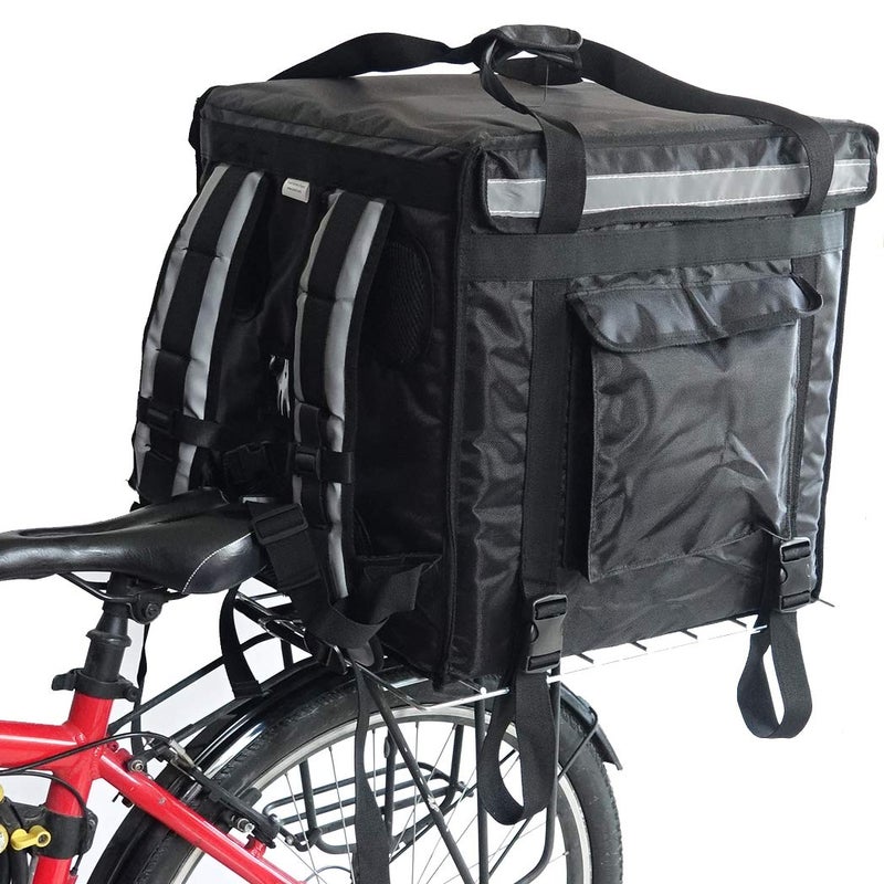 Packir PK-92V: Large Rigid Heavy Duty Food Delivery Box for Motorcycle, Insulated Pizza Delivery Bag for Bicycle/Scooter, Top Loading, 17" x 17" x 17", Collapsible, Waterproof - Image 1